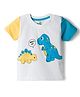 Doodle Poodle 100% Cotton Knit Half Sleeves Dino Printed T-Shirt - White