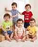 Doodle Poodle 100% Cotton Knit Half Sleeves Striped & Printed T-Shirts Pack of 5 - Multicolor