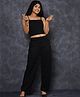 TeenTrums Knit Sleeveless Shimmered Top With Pant Set - Black