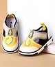 Cute Walk by Babyhug Velcro Closure Casual Shoes With Rocket Print & Applique - Yellow