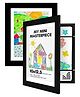 Kids Artwork Picture Frame for A4 Size | Display & Store 150+ Art Pieces | Opens Like a Book with Elastic Straps | MDF Frame with Glass Front | Wall Mount | 13.8