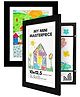 Kids Artwork Picture Frame for A4 Size | Display & Store 150+ Art Pieces | Opens Like a Book with Elastic Straps | MDF Frame with Glass Front | Wall Mount | 13.8