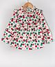 Hugsntugs Cotton Woven Full Peasant Sleeves Polka Dots Printed Frill Detailed Top - Multi Colour