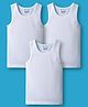 Kookie Kids Single Jersey Knit Sleeveless Solid Vests Pack of 3 - White