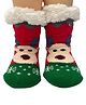 Butterthief Christmas Theme  Reindeer Designed  Non Skid Thermal Winter Socks  -  Red