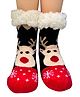 Butterthief Christmas Theme  Reindeer Designed  Non Skid Thermal Winter Socks  -  Black