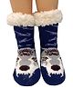 Butterthief Woollen Knit Wolf Designed Anti Skid Socks - Navy