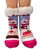 Butterthief Woollen Knit Christmas Theme Snow Man Designed Anti Skid Socks - Teal Blue