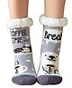 Butterthief Woollen Knit Bear & Abstract Designed Anti Skid Socks - Grey
