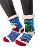 Butterthief Wool Knit Christmas Theme Muff Detailed Santa Claus Designed Socks - Blue