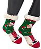 Butterthief Wool Knit Christmas Theme Muff Detailed Elf Designed Socks - Green & White