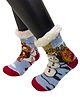 Butterthief Wool Knit Christmas Theme Muff Detailed Snowman Designed Socks - Blue