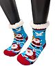 Butterthief Wool Knit Christmas Theme Muff Detailed Santa Claus Designed Socks - Blue