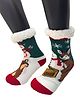 Butterthief Wool Knit Christmas Theme Muff Detailed Snowman Designed Socks - Dark Green