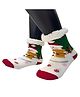 Butterthief Wool Knit Christmas Theme Muff Detailed Snowman Designed Socks - White