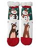 Butterthief Wool Knit Christmas Theme Muff Detailed Snowman Designed Socks - White