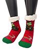Butterthief Wool Knit Christmas Theme Muff Detailed Reindeer Designed Socks - Red