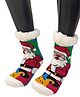 Butterthief Wool Knit Christmas Theme Muff Detailed Santa Clause Designed Socks - Red