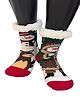 Butterthief Wool Knit Christmas Theme Muff Detailed Snowman Designed Socks - Brown