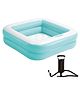 Intex Combo Inflatable Sqaure Swimming Pool With Hand Pump - Multi Colour