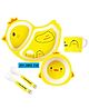 FLAZE Animal Designs Shape Yellow Hen Animal Kids Bamboo Fiber Plates and Cup Feeding Set  Dinner Set - PACK OF -1 - ( COLOR MAY VARY )