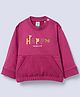 Ed-a-Mamma Cotton Woven Full Sleeves Happy Text Printed Light Winter Sweatshirt - Magenta