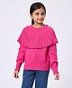 Ed-a-Mamma Knitted Knit Full Sleeves Solid Light Winter Sweater - Pink