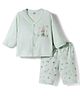 Zero Knit Full Sleeves T-Shirt & Pyjama Co-ord Night Suit With Elephant Print - Mint