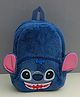 Dukiekooky Kids Cute Puppy Design  Soft Furry Material Blue Plush Backpack-Height 13.7 Inches