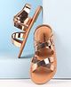 Pine Kids Velcro Closure Metallic Design Sandals - Rose Gold