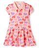 Tango Single Jersey Knit Half Sleeves Frock With Floral Print - Peach