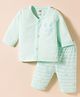 Zero Knit Full Sleeves T-Shirt & Pyjama Night Suit With Animal Print - Sea Green