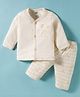 Zero Knit Full Sleeves T-Shirt & Pyjama Night Suit With Animal Print - Beige