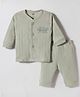 Zero Knit Full Sleeves T-Shirt & Pyjama Night Suit With Train Print - Mint