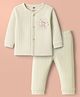 Zero Knit Full Sleeves T-Shirt & Pyjama Night Suit With Bunny Print - Lime Green