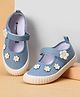 Cute Walk by Babyhug Casual Shoes With Velcro Closure & Floral Applique - Blue
