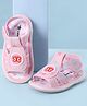 Cute Walk by Babyhug Velcro Closure Sandals With Floral Print & Butterfly Applique - Pink