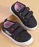 Cute Walk by Babyhug Velcro Closure Casual Shoes with Floral Embroidery - Black
