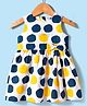 Teddy Textile Knit Sleeveless Frock With Polka Dot Print - Golden