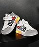 Maimne Alphabet Designed  Velcro Closure Led  Shoes - White & Grey