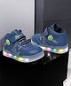 Maimne Basketball Designed Velcro Closure LED Shoes - Blue