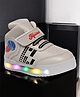Maimne Basketball Designed Velcro Closure LED Shoes - Cream
