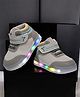 Maimne Colour Blocked Velcro Closure LED Shoes - Grey