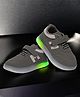 Maimne Colour Blocked Velcro Closure LED Shoes - Grey