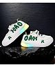 Maimne Text Detailed Velcro Closure Led Shoes - White & Green