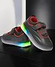 Maimne Abstract Designed Velcro Closure LED Shoes - Black