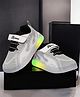 Maimne Mesh Detailed Velcro Closure LED Shoes - Cream