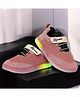 Maimne Mesh Detailed Velcro Closure LED Shoes - Pink
