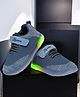 Maimne Mesh Detailed Velcro Closure LED Shoes - Blue
