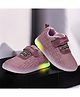 Maimne Textured Mesh Detailed Velcro Closure LED Shoes - Pink